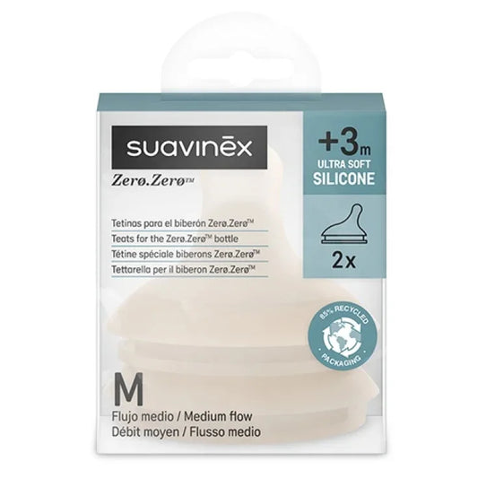 Suavinex Tettarella Zero.Zero in Silicone Flusso Medio (2 pz) – Light